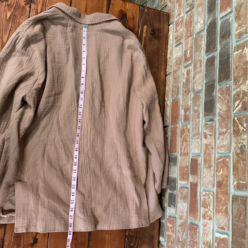 Madewell Relaxed Women's Larsen Cotton Linen 1X Button Front Blazer Jacket EUC - Picture 10 of 15